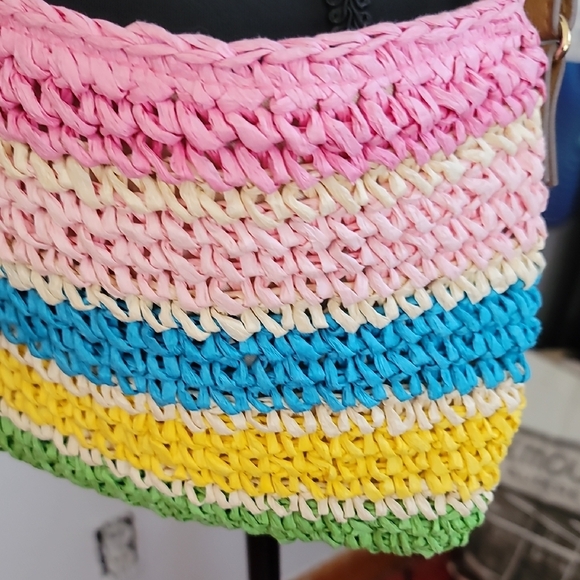INC Colorful Striped Woven Crossbody Bag-NWT - Picture 7 of 10